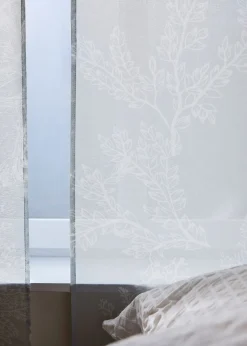 Voilage coulissant à imprimé floral (1 pce)