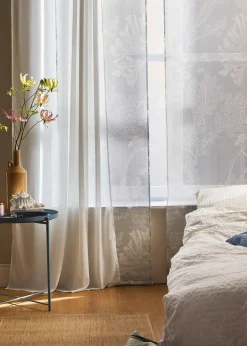 Voilage coulissant à imprimé floral (1 pce)