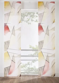 Voilage coulissant à imprimé rétro (1 pce)