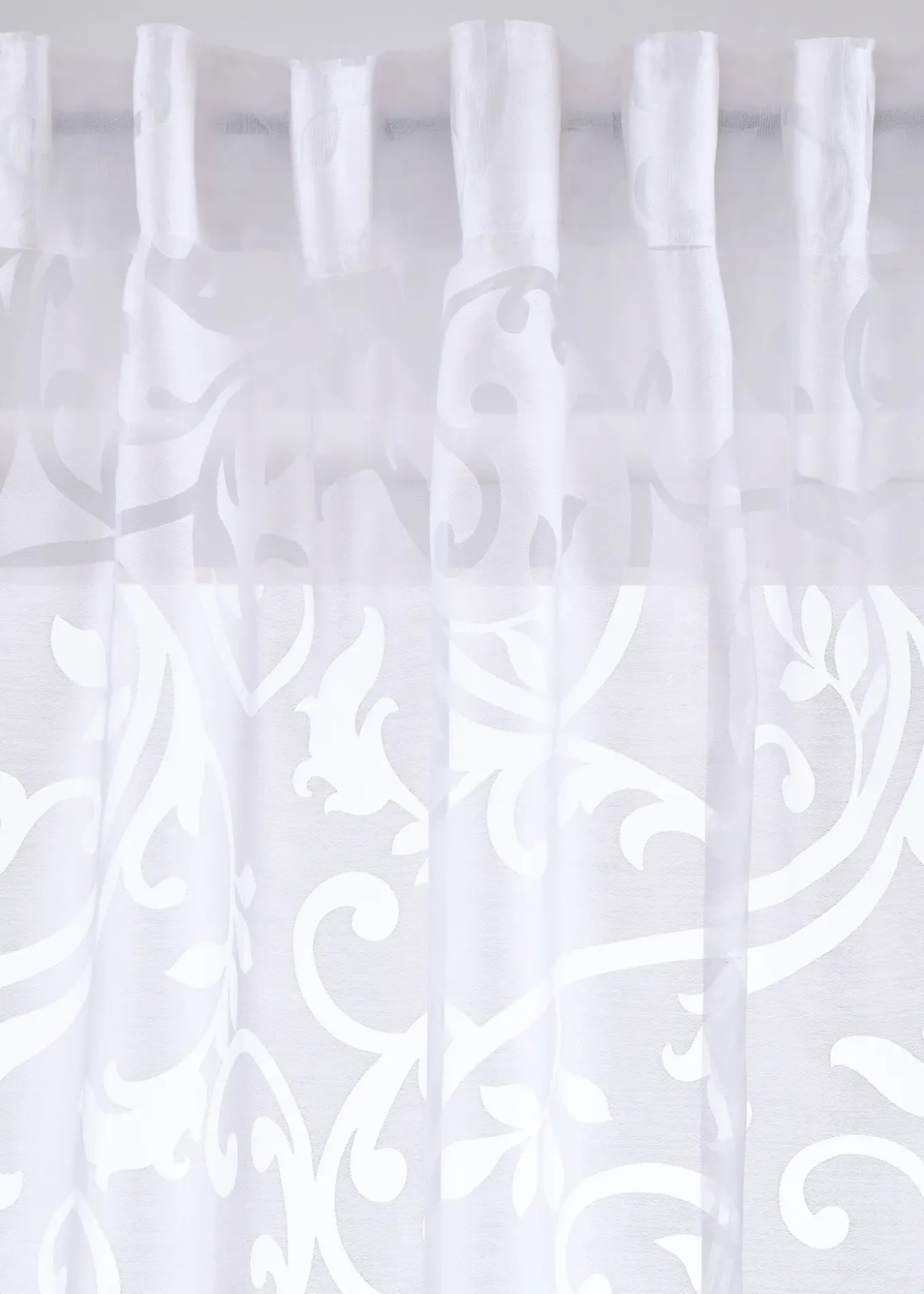 Voilage en dévoré à motif sarments (1 pce.)