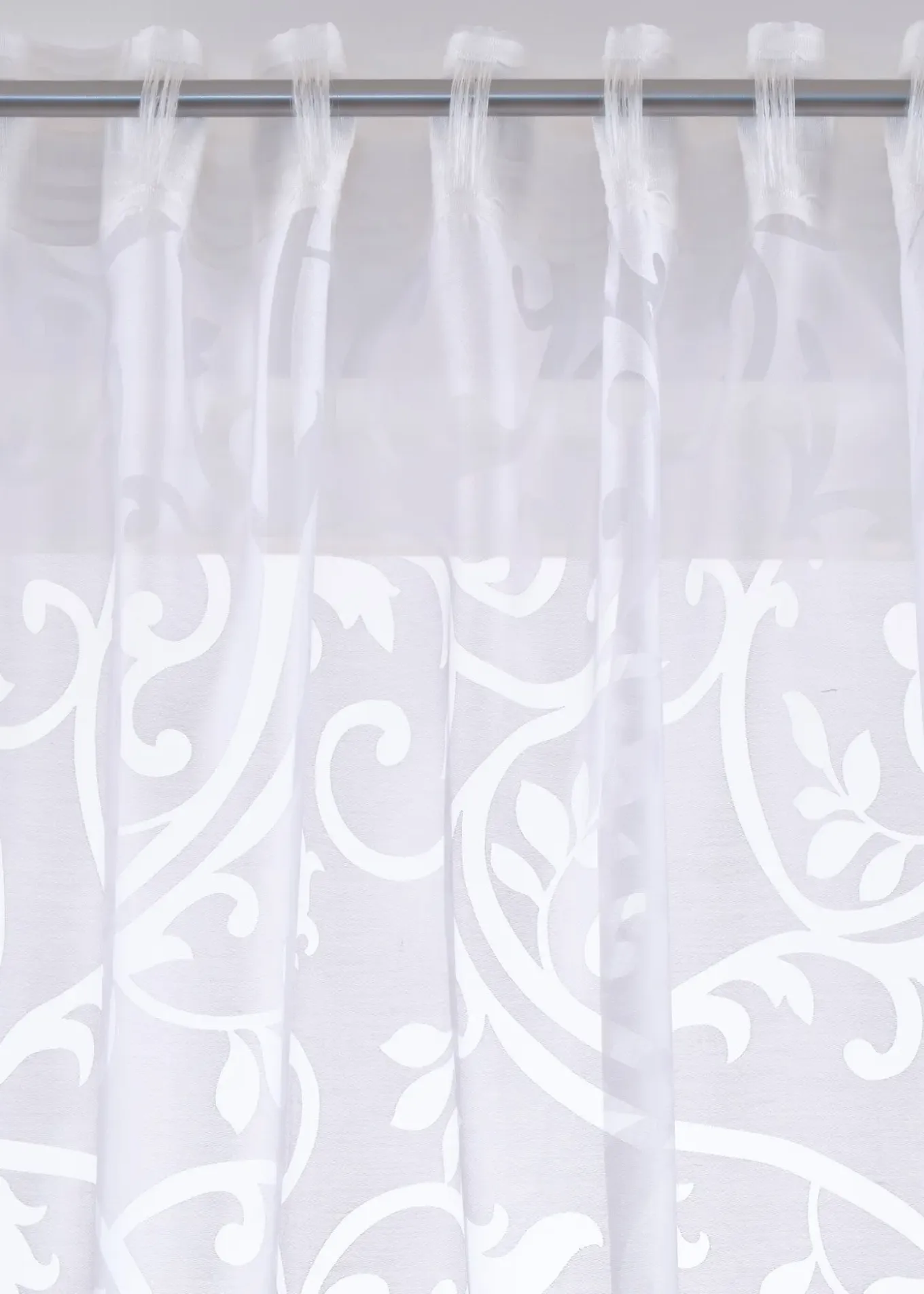 Voilage en dévoré à motif sarments (1 pce.)