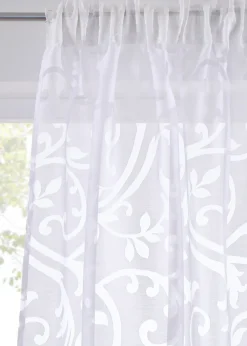 Voilage en dévoré à motif sarments (1 pce.)