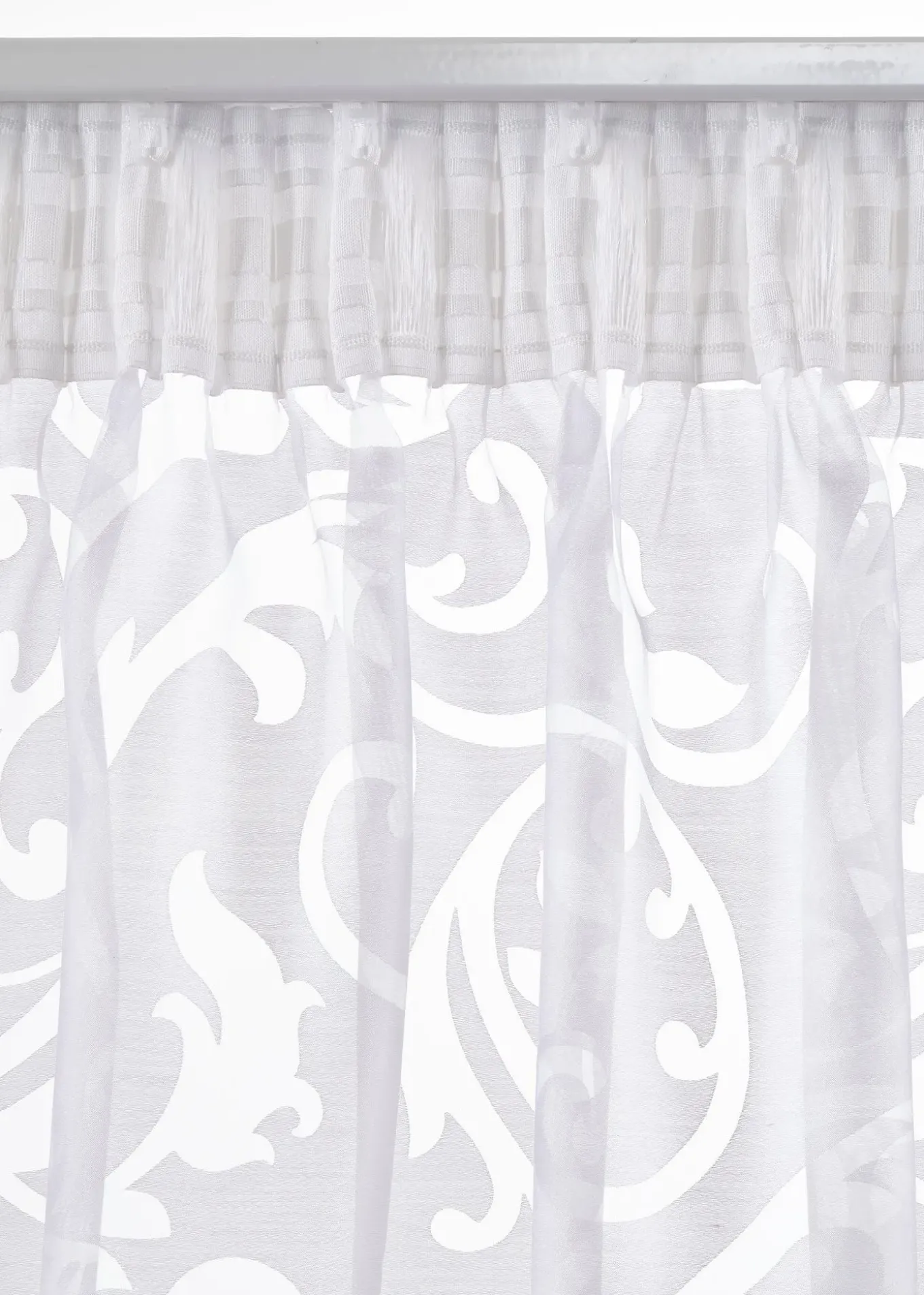 Voilage en dévoré à motif sarments (1 pce.)