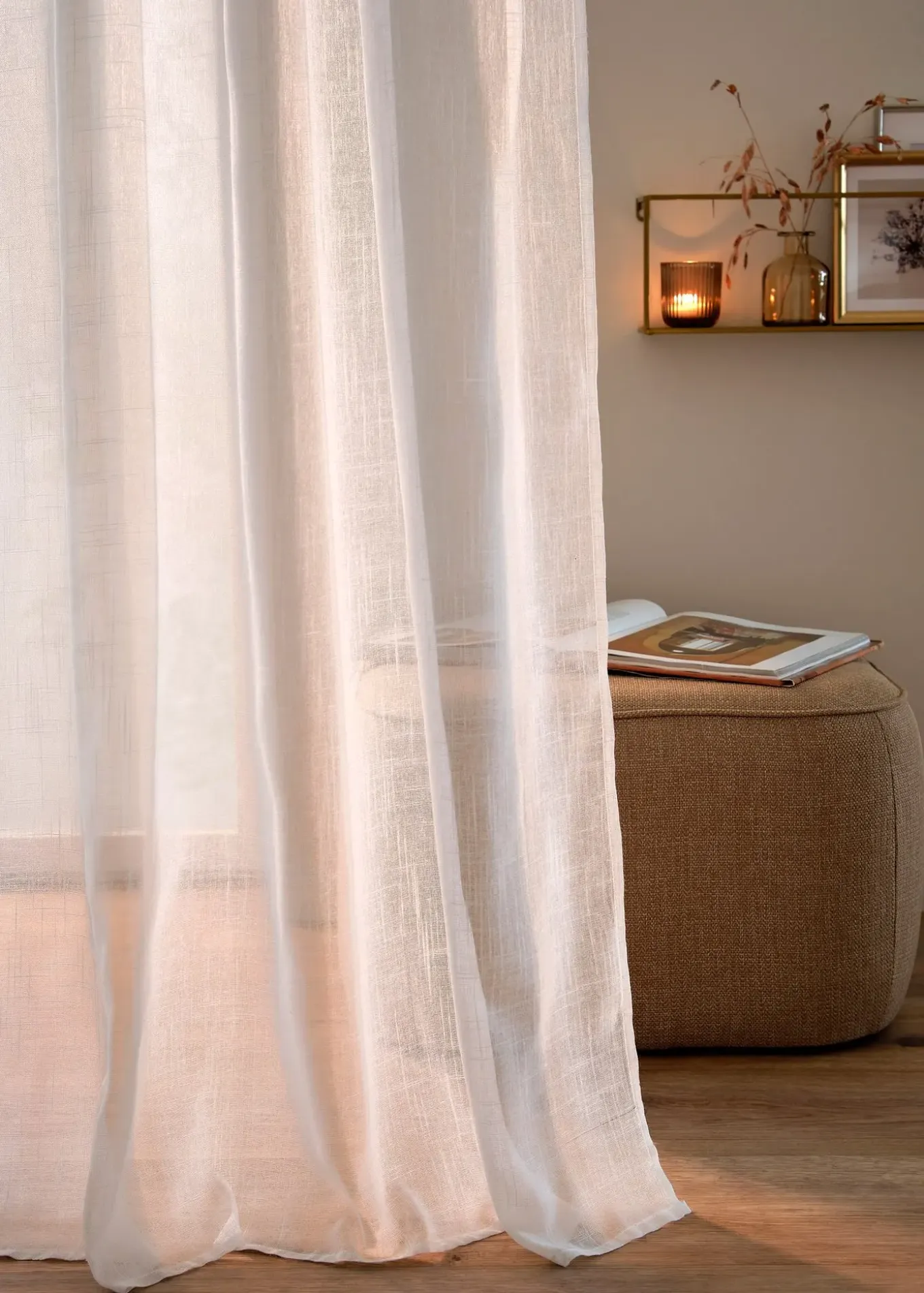 Voilage finement texturé (1 pce), aussi en XXL