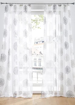 Voilage imprimé cercles (1 pce), aussi en XXL