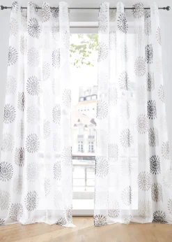 Voilage imprimé cercles (1 pce), aussi en XXL