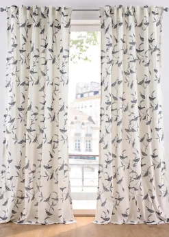 Voilage imprimé oiseau (1 pce.)