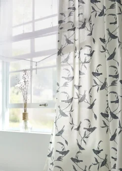 Voilage imprimé oiseau (1 pce.)