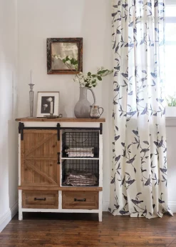 Voilage imprimé oiseau (1 pce.)