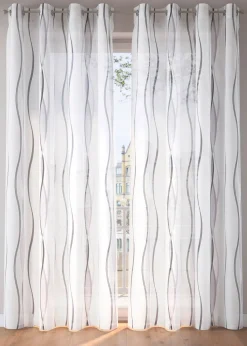 Voilage imprimé vagues (1 pce)