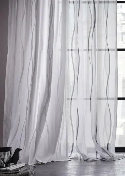 Voilage imprimé vagues (1 pce)