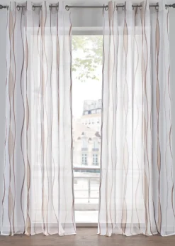 Voilage imprimé vagues (1 pce)