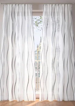 Voilage imprimé vagues (1 pce)