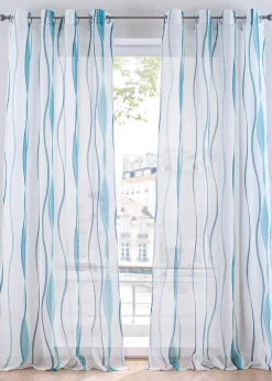 Voilage imprimé vagues (1 pce)