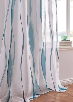 Voilage imprimé vagues (1 pce)