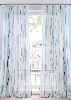 Voilage imprimé vagues (1 pce)