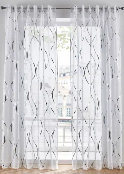 Voilage transparent à imprimé brillant (1 pce)