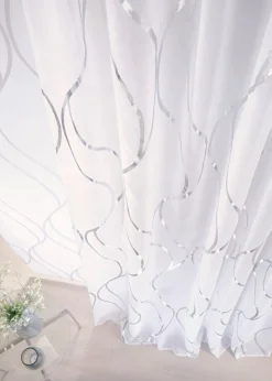 Voilage transparent à imprimé brillant (1 pce)