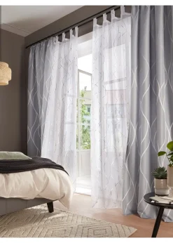 Voilage transparent à imprimé brillant (1 pce)