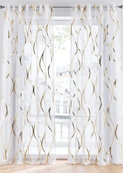 Voilage transparent à imprimé brillant (1 pce)