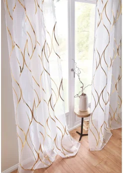 Voilage transparent à imprimé brillant (1 pce)