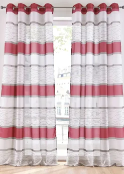 Voilage transparent à rayures horizontales (1 pce)