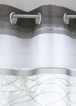 Voilage transparent à rayures horizontales (1 pce)