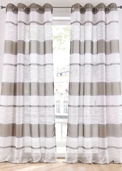 Voilage transparent à rayures horizontales (1 pce)