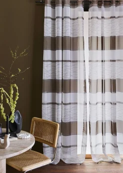 Voilage transparent à rayures horizontales (1 pce)