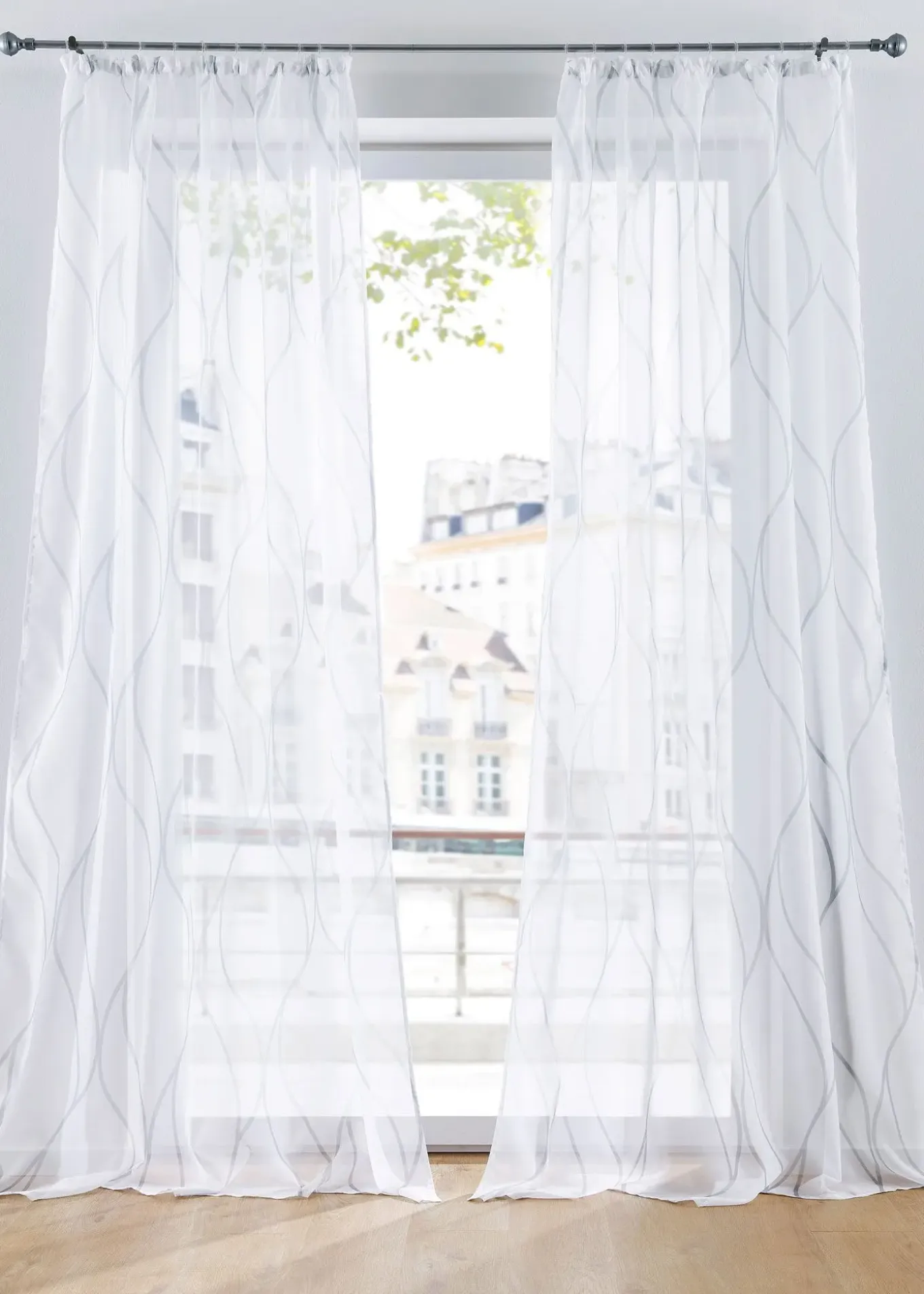 Voilage vagues (1 pce), aussi en XXL